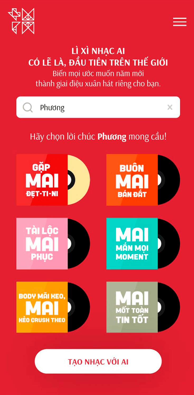 Nhập tên và chọn câu chúc